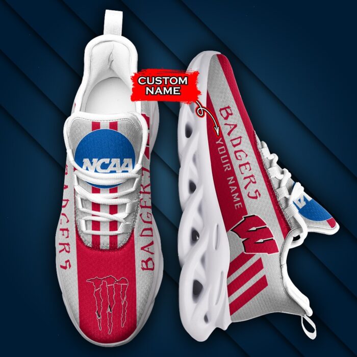 NCAA Wisconsin Badgers Max Soul Sneaker Custom Name Style 1