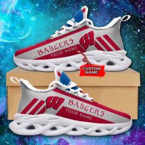 NCAA Wisconsin Badgers Max Soul Sneaker Custom Name Style 1