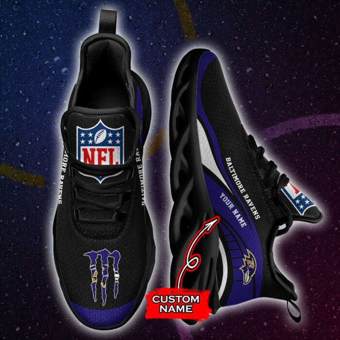 NFL Baltimore Ravens Max Soul Sneaker Monster Custom Name Style 2