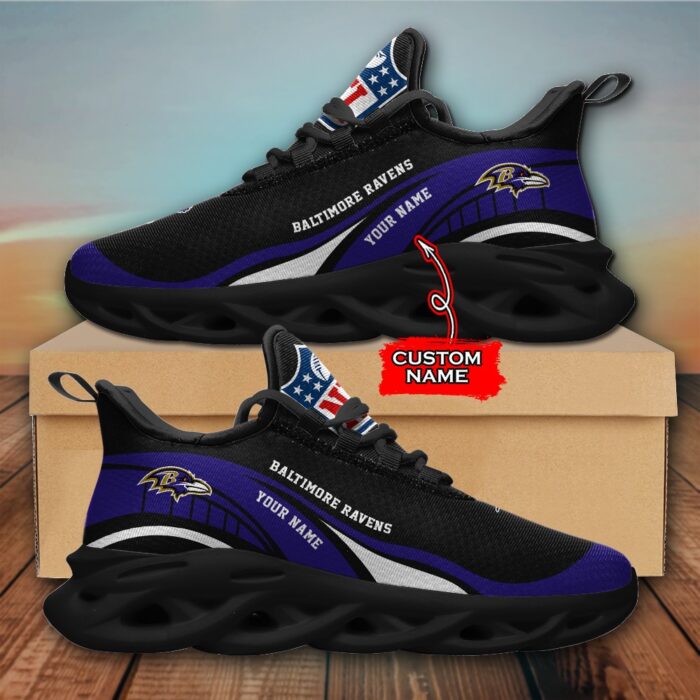 NFL Baltimore Ravens Max Soul Sneaker Monster Custom Name Style 2