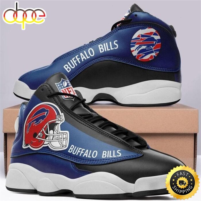 NFL Buffalo Bills Blue Black Red Helmet Air Jordan 13 Shoes