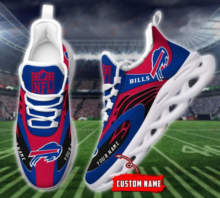 NFL Buffalo Bills Custom Name Red Blue Max Soul Shoes