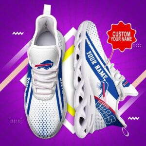 NFL Buffalo Bills Custom Name White Blue Trending Max Soul Shoes