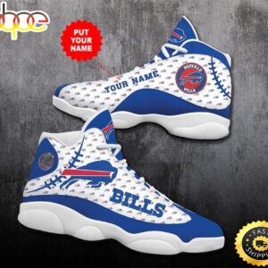 NFL Buffalo Bills Custom Name White Logo Air Jordan 13 Shoes V2