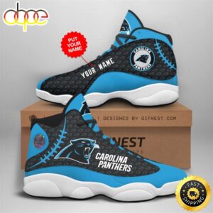 NFL Carolina Panthers Custom Name Air Jordan 13 Shoes V3