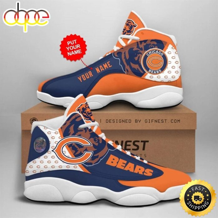 NFL Chicago Bears Custom Name Air Jordan 13 Shoes V5