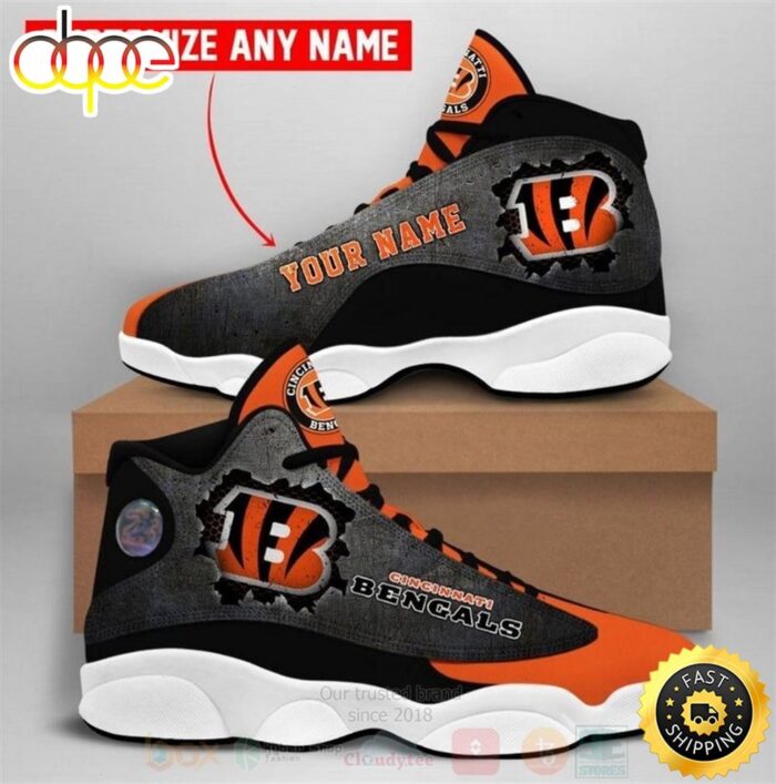 NFL Cincinnati Bengals Custom Name Air Jordan 13 Shoes