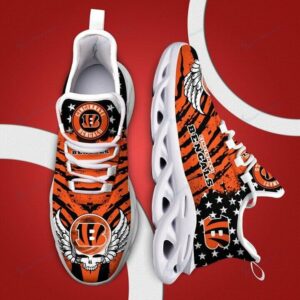 NFL Cincinnati Bengals Orange Black Skull Max Soul Shoes