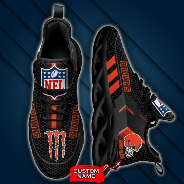 NFL Cleveland Browns Max Soul Sneaker Monster Custom Name 43M12