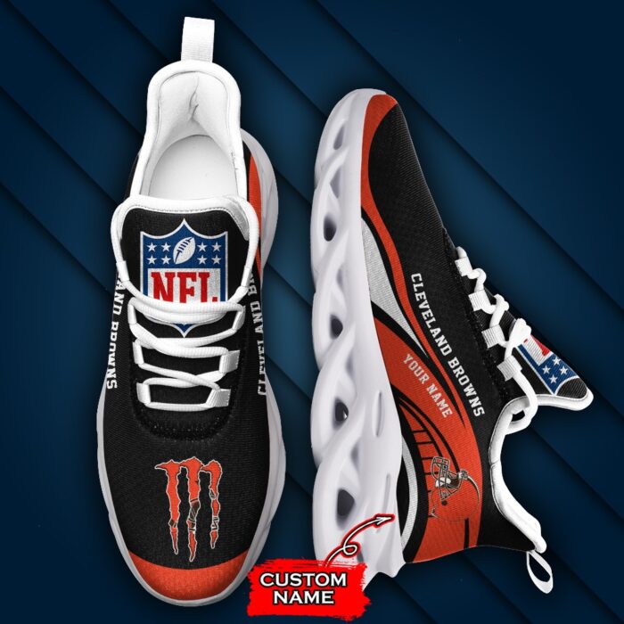 NFL Cleveland Browns Max Soul Sneaker Monster Custom Name Style 2