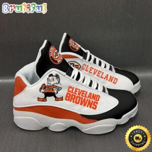 NFL Cleveland Browns White Air Jordan 13 Sneaker Shoes