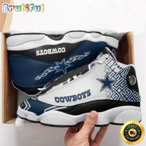 NFL Dalas Cowboys Football Team Blue Air Jordan 13 Sneaker Shoes