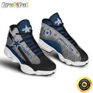 NFL Dallas Cowboys America Team Dark Blue Grey Air Jordan 13 Shoes