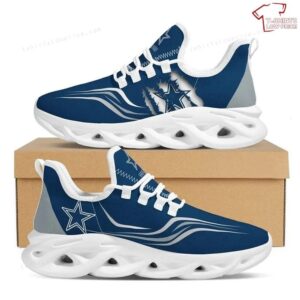 NFL Dallas Cowboys Blue Wave Scratch Edition Max Soul Sneakers Running Shoes