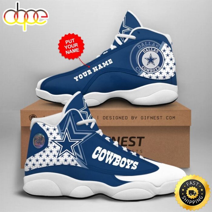 NFL Dallas Cowboys Custom Name Air Jordan 13 Shoes V10