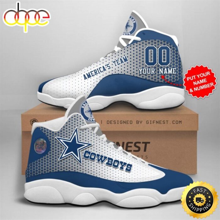 NFL Dallas Cowboys Custom Name Air Jordan 13 Shoes V15