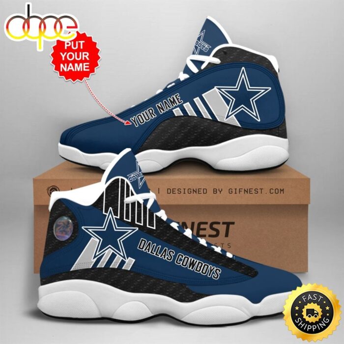 NFL Dallas Cowboys Custom Name Air Jordan 13 Shoes V3