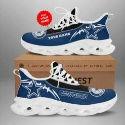 NFL Dallas Cowboys Custom Name Blue Rugby Max Soul Shoes