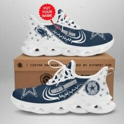 NFL Dallas Cowboys Custom Name Dark Blue Rugby Galaxy Max Soul Shoes