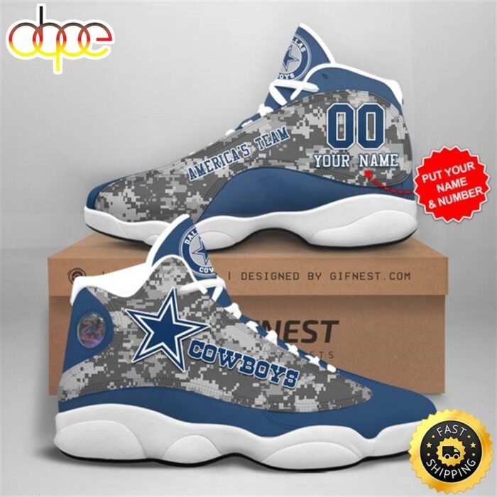 NFL Dallas Cowboys Custom Name Number Air Jordan 13 Shoes V13