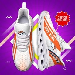 NFL Denver Broncos Custom Name White Orange Max Soul Shoes