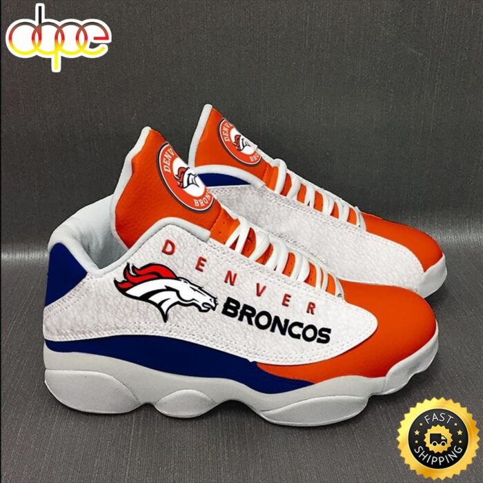 NFL Denver Broncos Logo Team Air Jordan 13 Sneaker Shoes