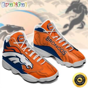 NFL Denver Broncos Orange Air Jordan 13 Sneaker Shoes