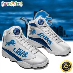 NFL Detroit Lions Blue White Air Jordan 13 Sneaker Shoes