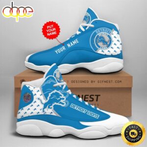 NFL Detroit Lions Custom Name Air Jordan 13 Shoes V2