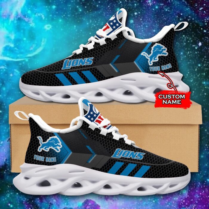 NFL Detroit Lions Max Soul Sneaker Custom Name 43M1