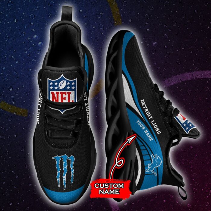 NFL Detroit Lions Max Soul Sneaker Monster Custom Name Style 2