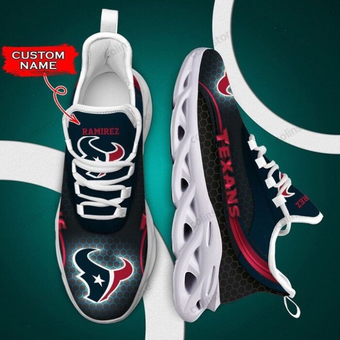 NFL Houston Texans Custom Name Blue Max Soul Shoes