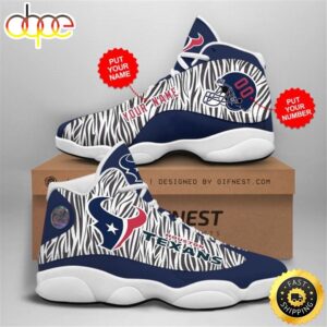 NFL Houston Texans Custom Name Number Air Jordan 13 Shoes V2