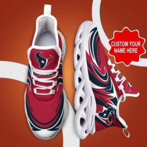 NFL Houston Texans Custom Name Red Max Soul Shoes