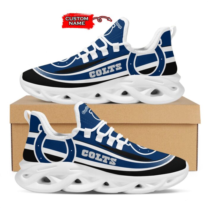 NFL Indianapolis Colts Custom Name Blue Black Max Soul Shoes