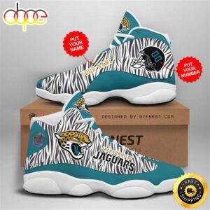 NFL Jacksonville Jaguars Custom Name Number Air Jordan 13 Shoes V2