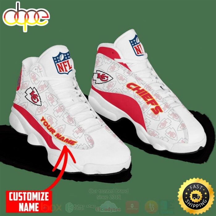 NFL Kansas City Chiefs Custom Name Air Jordan 13 Shoes