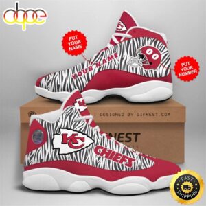 NFL Kansas City Chiefs Custom Name Number Air Jordan 13 Shoes V3