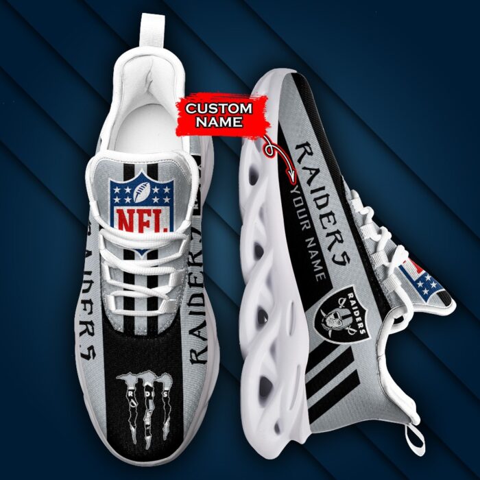 NFL Las Vegas Raiders Max Soul Sneaker Custom Name 40M12