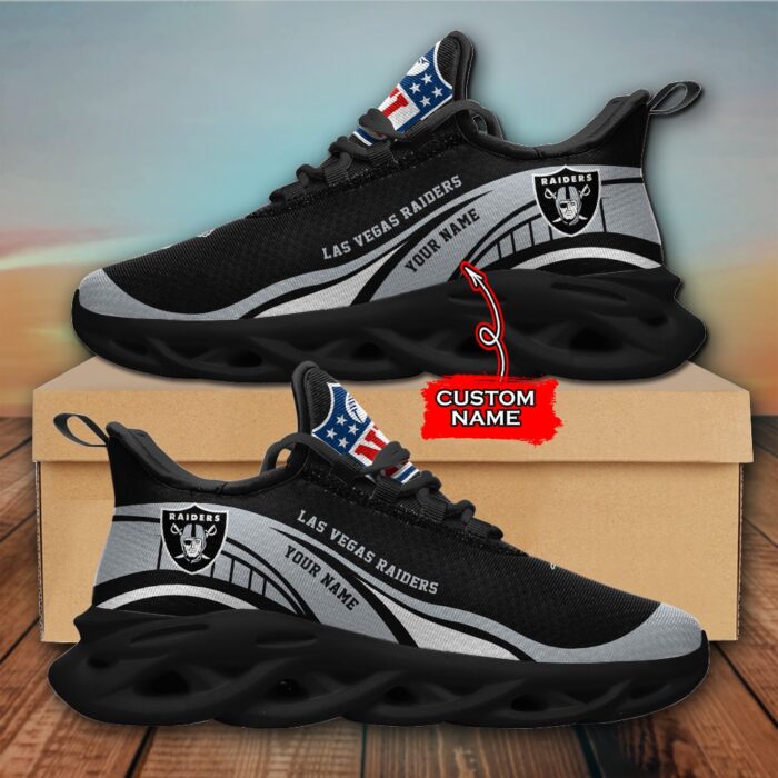 NFL Las Vegas Raiders Max Soul Sneaker Monster Custom Name Style 2