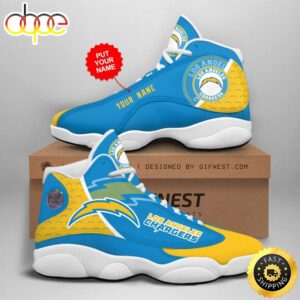 NFL Los Angeles Chargers Custom Name Air Jordan 13 Shoes V1