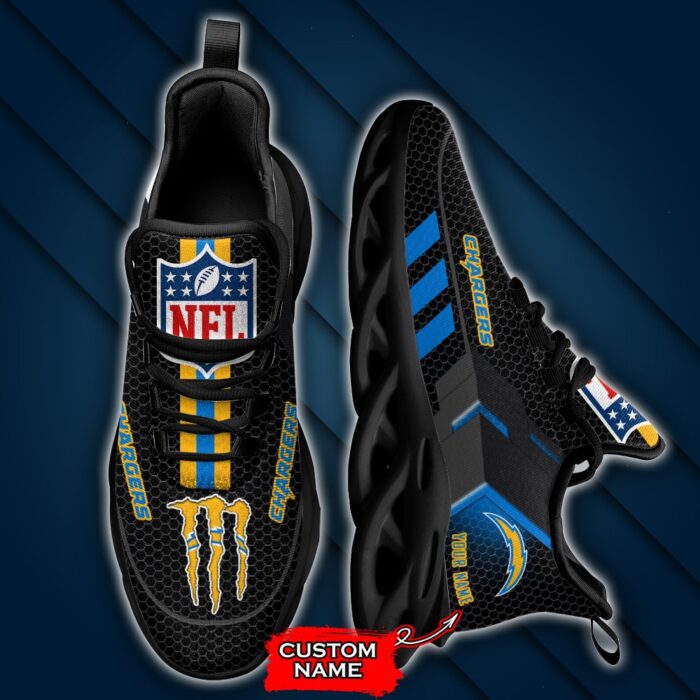 NFL Los Angeles Chargers Max Soul Sneaker Custom Name 43M1