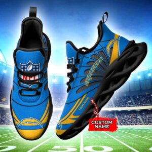 NFL Los Angeles Chargers Max Soul Sneaker Custom Name 62M12