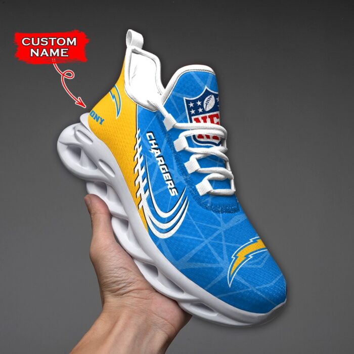 NFL Los Angeles Chargers Max Soul Sneaker Custom Name Ver 3