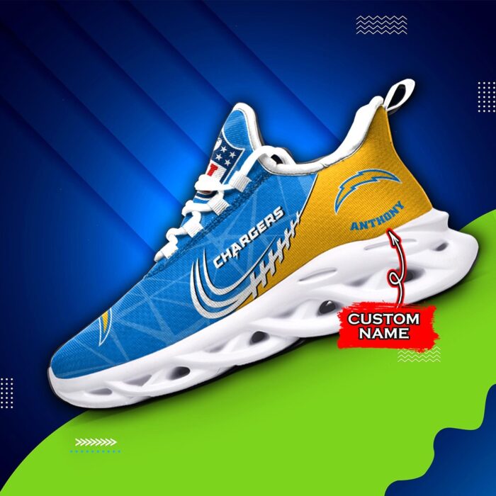 NFL Los Angeles Chargers Max Soul Sneaker Custom Name Ver 3