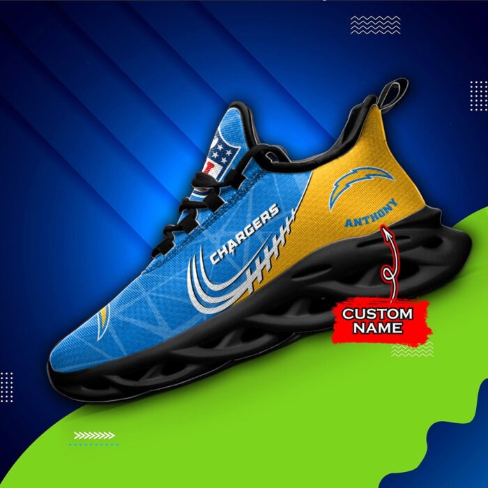 NFL Los Angeles Chargers Max Soul Sneaker Custom Name Ver 3