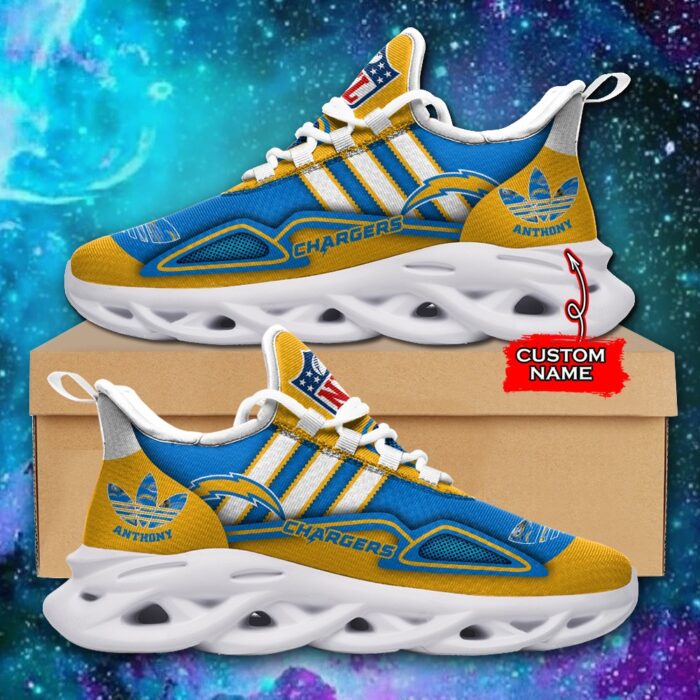 NFL Los Angeles Chargers Max Soul Sneaker Custom Name Ver 4