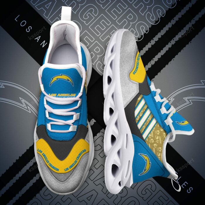 NFL Los Angeles Chargers Powder Blue Gold Max Soul Shoes V2