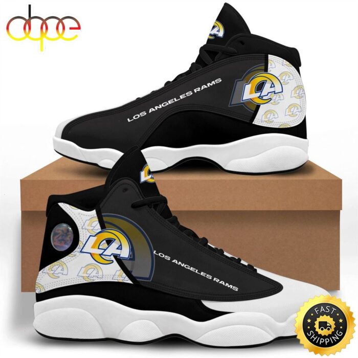 NFL Los Angeles Rams Black Air Jordan 13 Shoes