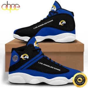 NFL Los Angeles Rams Black Blue Air Jordan 13 Shoes